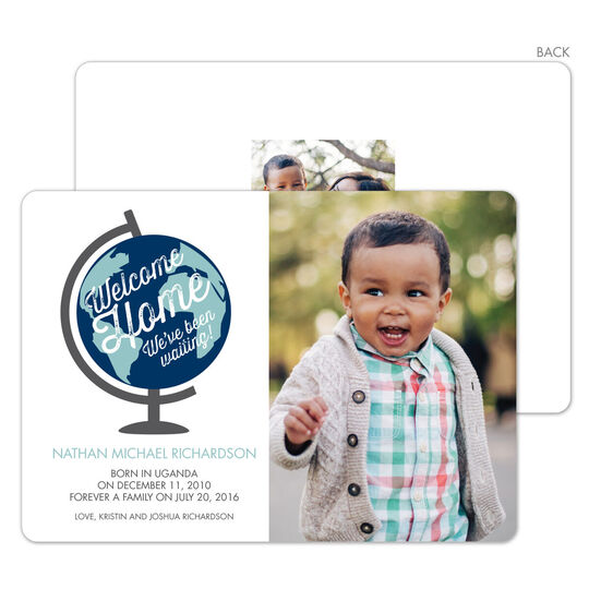 Blue Globe Photo Adoption Announcements